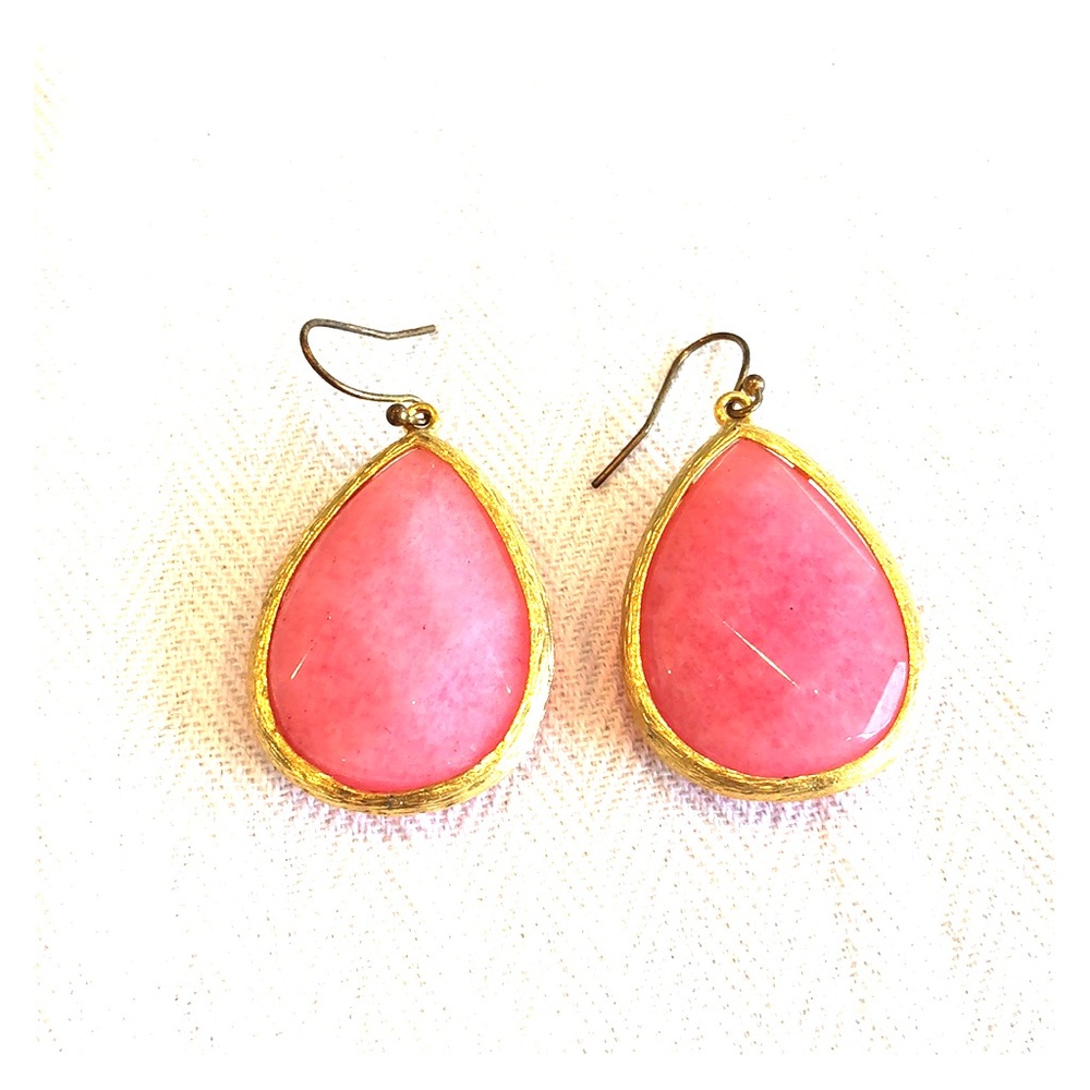 Pink Stone Drop Earrings